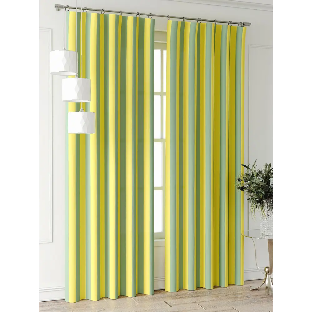 Фото 2 Комплект штор At home Базовая коллекция AT521683-240 на шторной ленте 240x150 см цвет зеленый