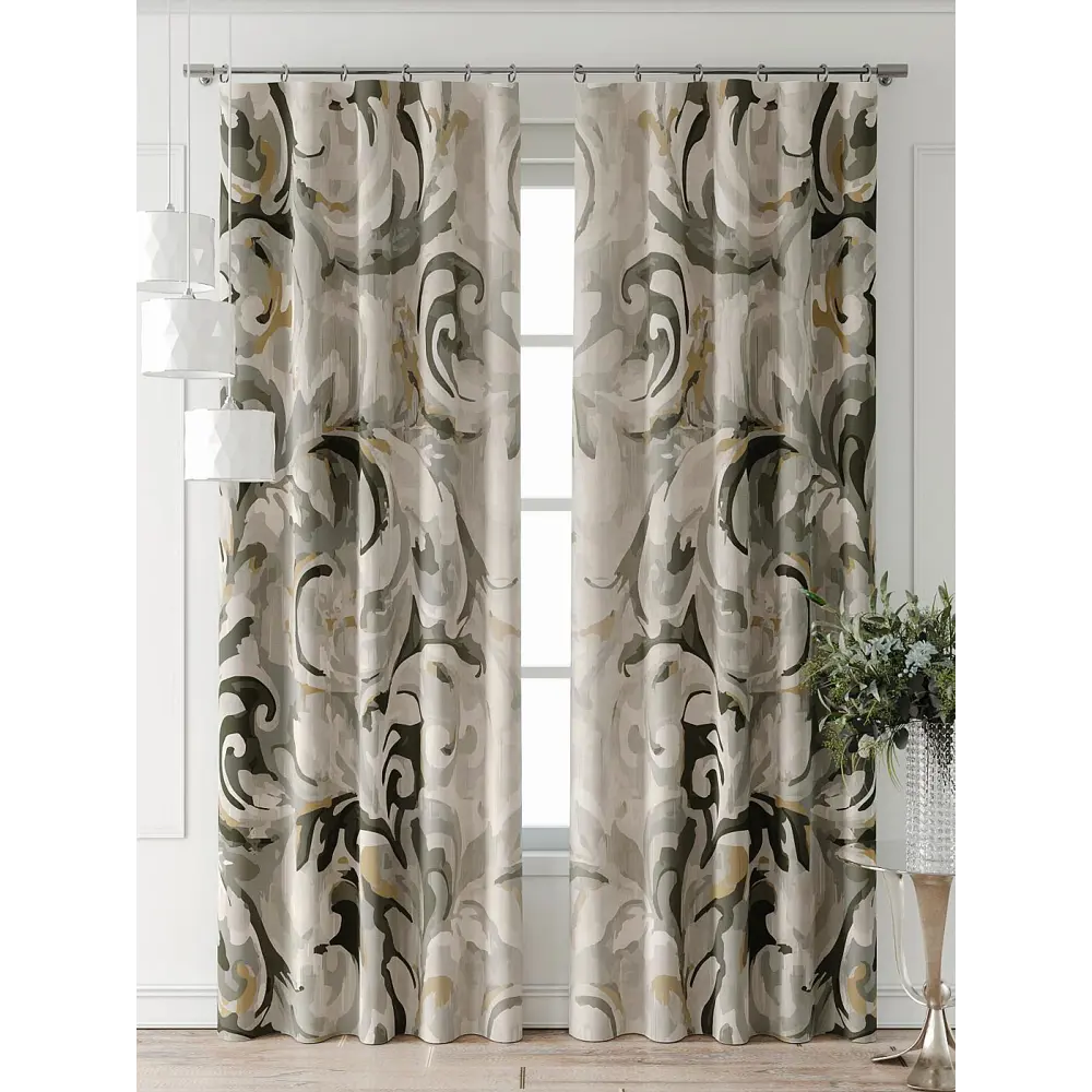 Фото 6 Комплект штор At home Базовая коллекция AT521739-240 на шторной ленте 240x150 см цвет бежевый