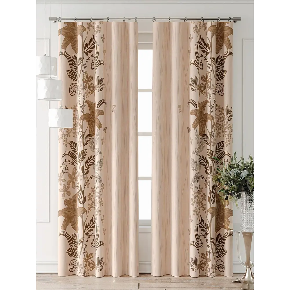 Фото 6 Комплект штор At home Базовая коллекция AT521782-240 на шторной ленте 240x150 см цвет коричневый Фото 6 Комплект штор At home Базовая коллекция AT521782-240 на шторной ленте 240x150 см цвет коричневый