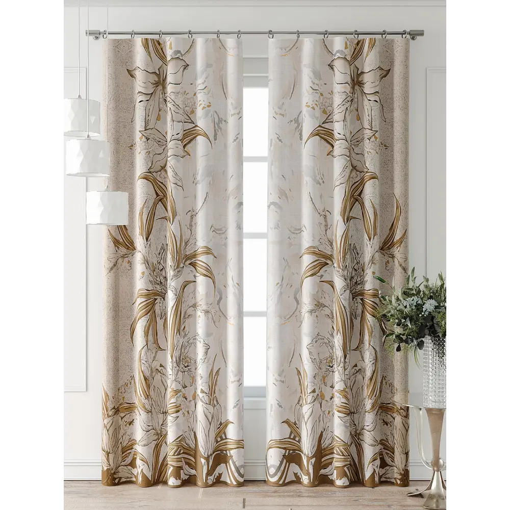 Фото 3 Комплект штор At home Базовая коллекция AT521826-240 на шторной ленте 240x150 см цвет бежевый