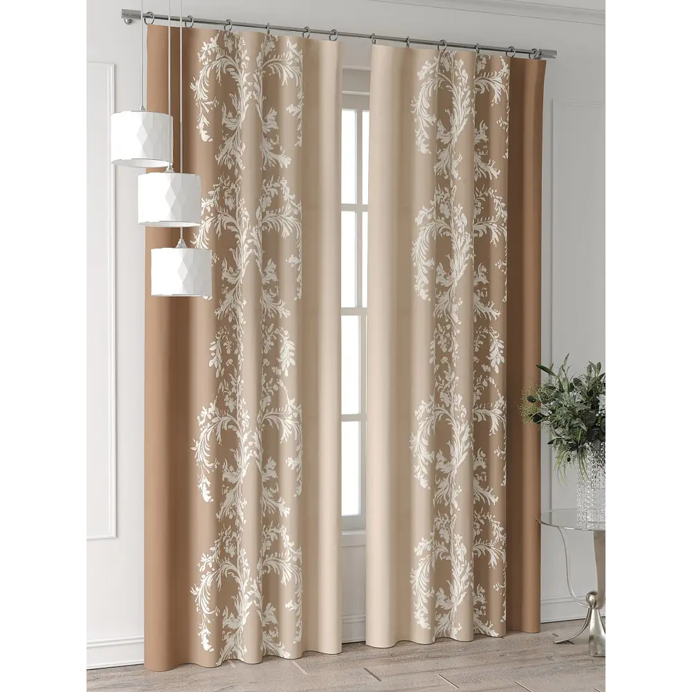 Фото 3 Комплект штор At home Базовая коллекция AT521371-240 на шторной ленте 240x150 см цвет бежевый