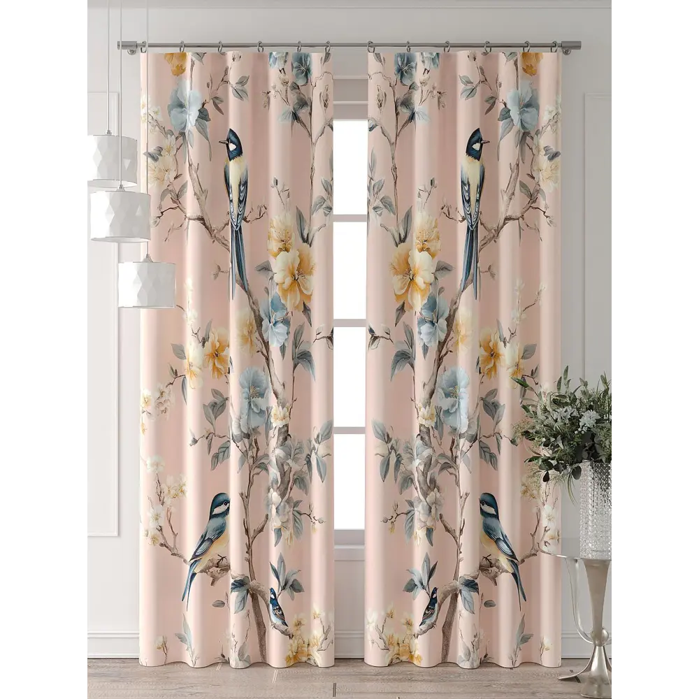 Фото 5 Комплект штор At home Базовая коллекция AT521332-240 на шторной ленте 240x150 см цвет синий