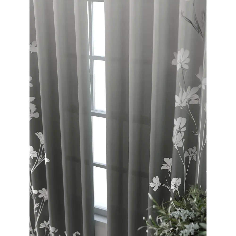 Фото 5 Комплект штор At home Базовая коллекция AT521463-240 на шторной ленте 240x150 см цвет серый