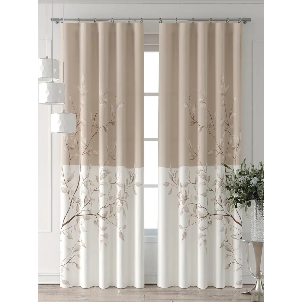 Фото 5 Комплект штор At home Базовая коллекция AT521422-240 на шторной ленте 240x150 см цвет бежевый