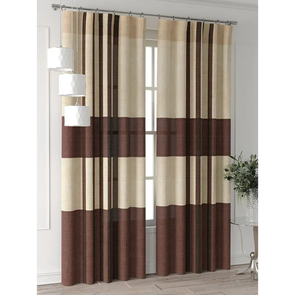 Фото 4 Комплект штор At home Базовая коллекция AT521405-240 на шторной ленте 240x150 см цвет бежевый