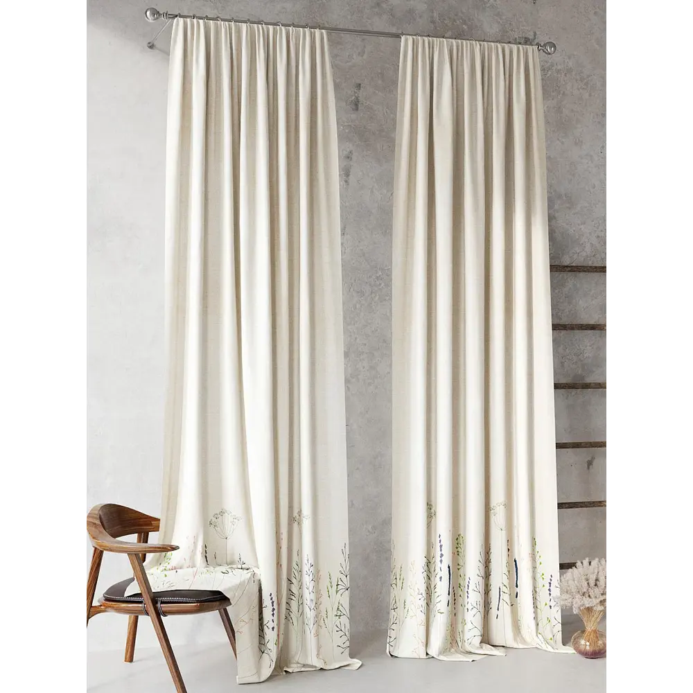 Фото 5 Комплект штор At home Базовая коллекция AT521092-240 на шторной ленте 240x150 см цвет бежевый