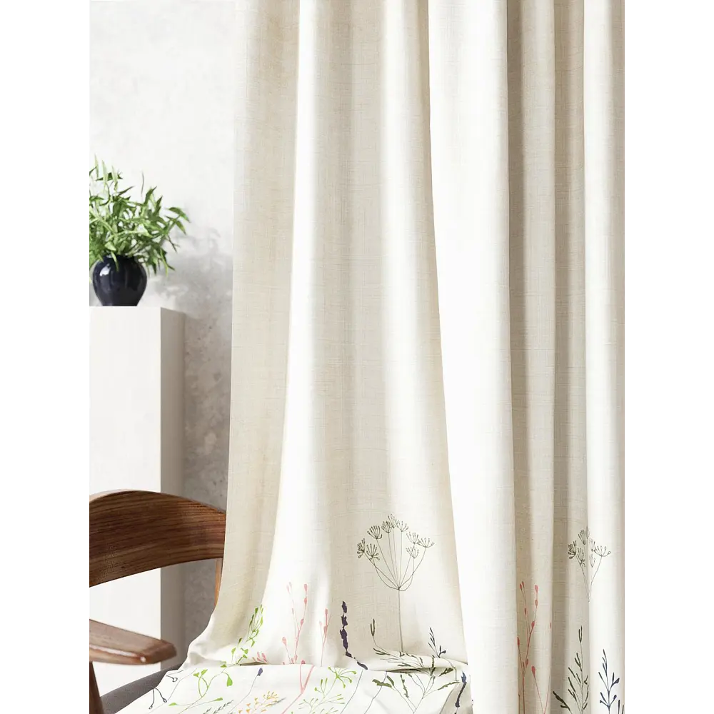 Фото 4 Комплект штор At home Базовая коллекция AT521092-240 на шторной ленте 240x150 см цвет бежевый