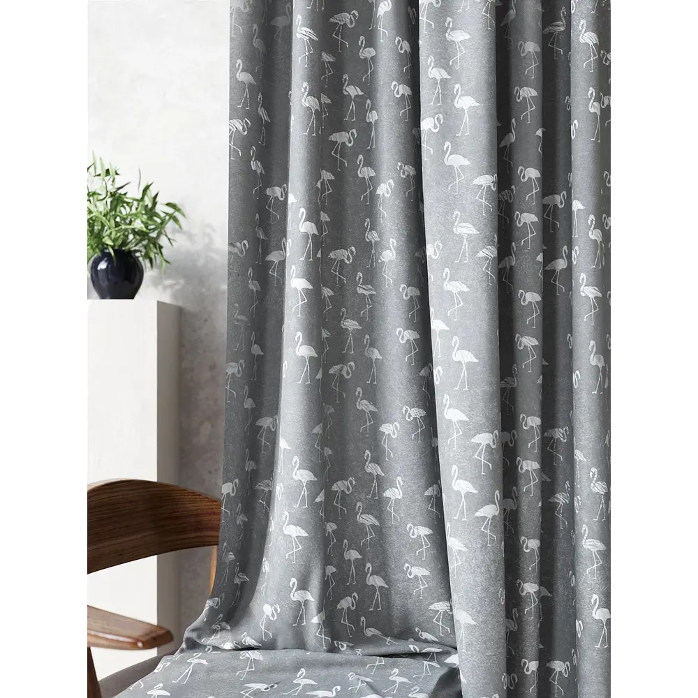 Фото 3 Комплект штор At home Базовая коллекция AT521013-240 на шторной ленте 240x150 см цвет серебристый