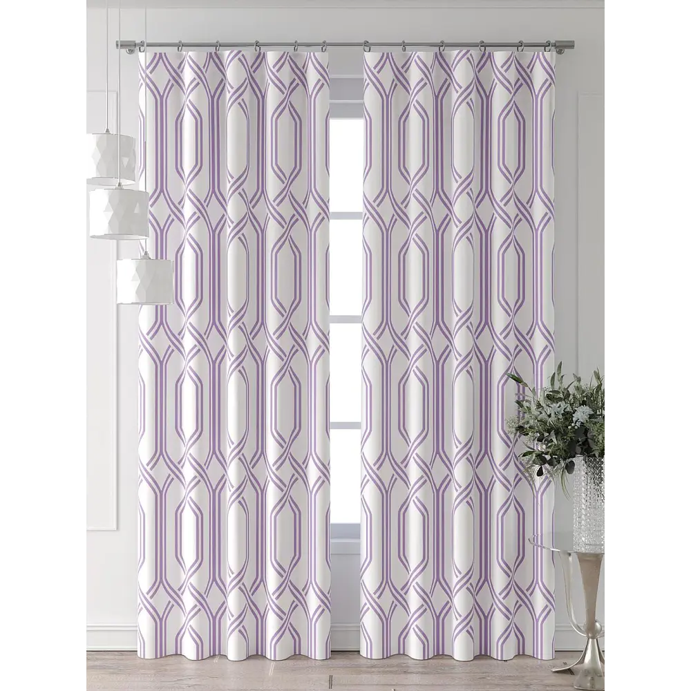 Фото Комплект штор At home Базовая коллекция AT521976-260 на шторной ленте 260x150 см цвет белый