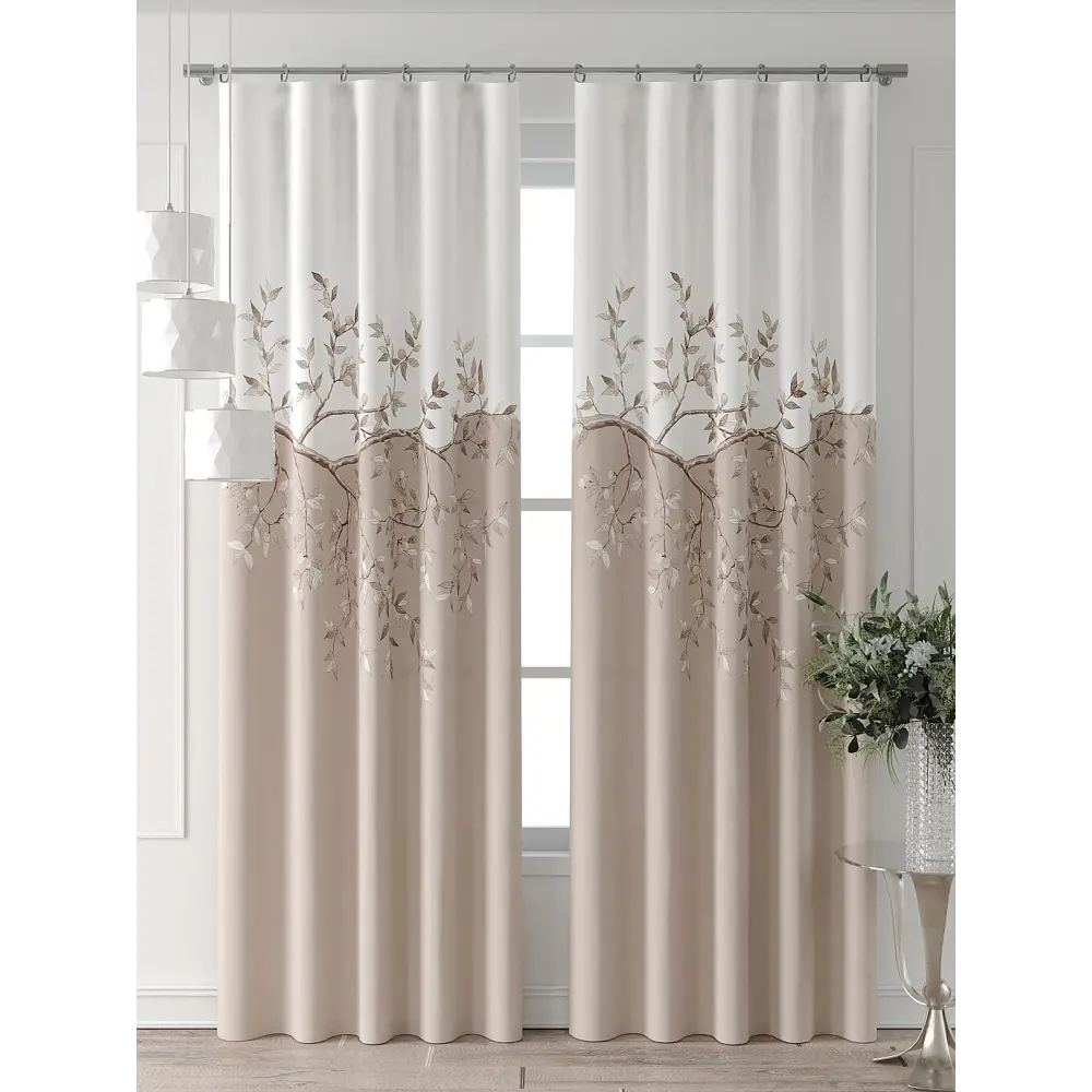 Фото 7 Комплект штор At home Базовая коллекция AT521580-260 на шторной ленте 260x150 см цвет бежевый