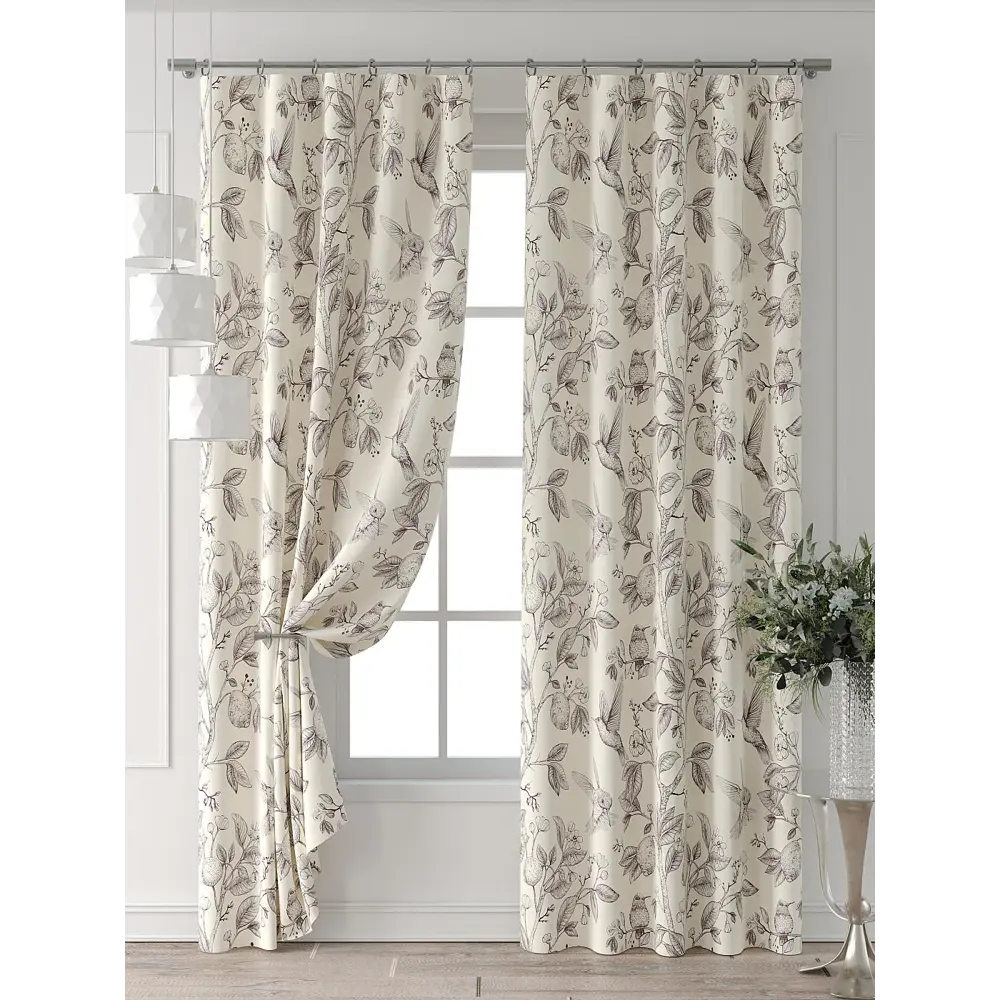 Фото 3 Комплект штор At home Базовая коллекция AT521601-260 на шторной ленте 260x150 см цвет бежевый