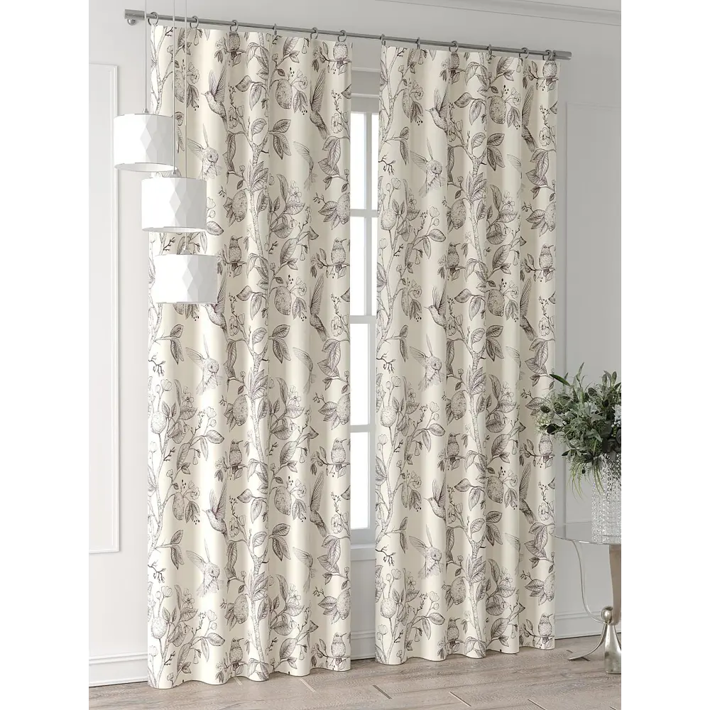 Фото Комплект штор At home Базовая коллекция AT521601-260 на шторной ленте 260x150 см цвет бежевый