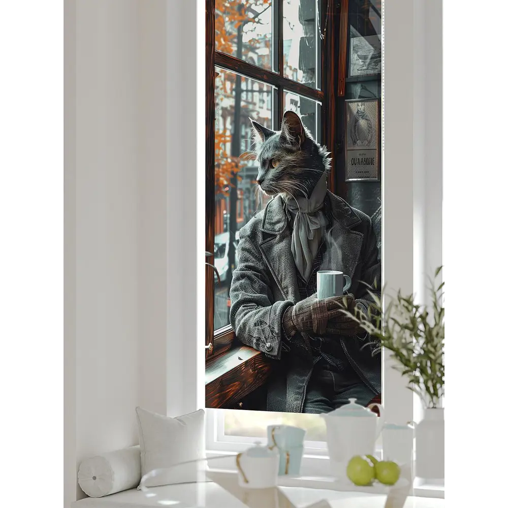 Фото 4 Рулонная штора блэкаут At Home AT783519068, 68x170 см, цвет белый, коричневый Фото 4 Рулонная штора блэкаут At Home AT783519068, 68x170 см, цвет белый, коричневый