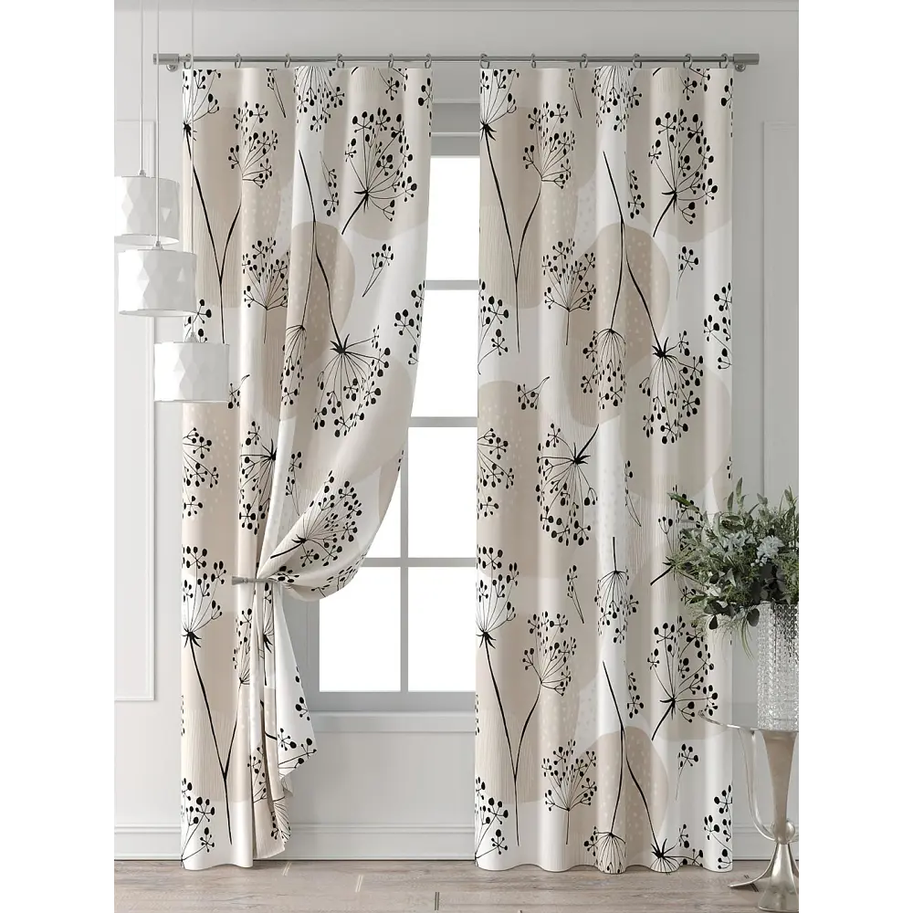 Фото 5 Комплект штор At home Базовая коллекция AT521949-270 на шторной ленте 270x150 см цвет белый