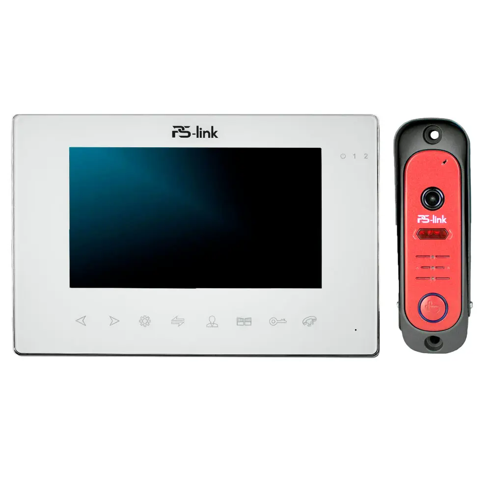 Фото Комплект WI-FI видеодомофона Ps-link KIT-714TDP-206CR-R 7" цвет белый Фото Комплект WI-FI видеодомофона Ps-link KIT-714TDP-206CR-R 7" цвет белый