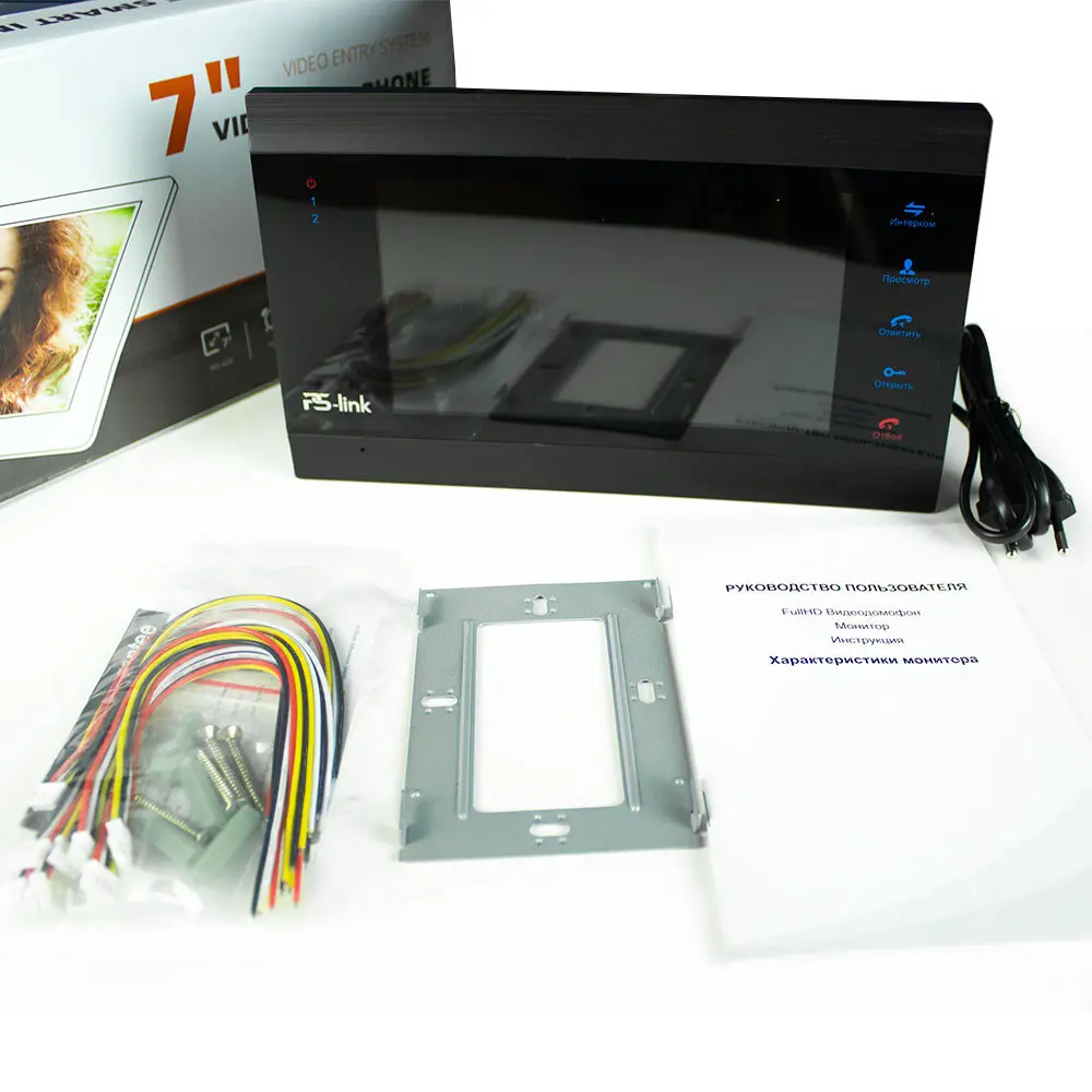 Фото 6 Комплект видеодомофона Ps-link KIT-706DP-201CR-S 7" цвет чёрный Фото 6 Комплект видеодомофона Ps-link KIT-706DP-201CR-S 7" цвет чёрный
