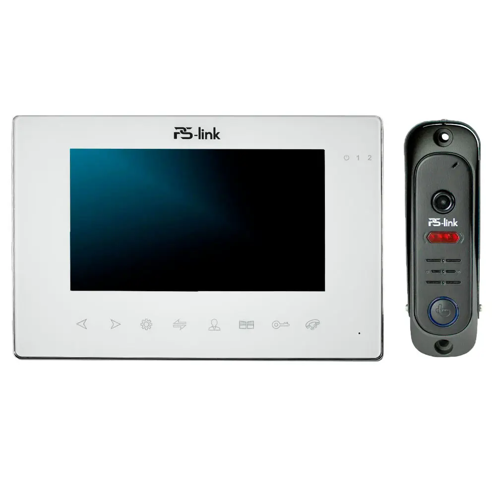 Фото Комплект WI-FI видеодомофона Ps-link KIT-714TDP-206CR-B 7" цвет белый Фото Комплект WI-FI видеодомофона Ps-link KIT-714TDP-206CR-B 7" цвет белый