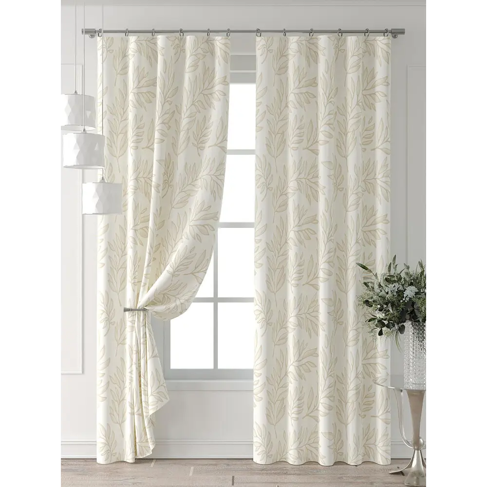 Фото 7 Комплект штор At home Базовая коллекция AT521522-280 на шторной ленте 280x150 см цвет бежевый