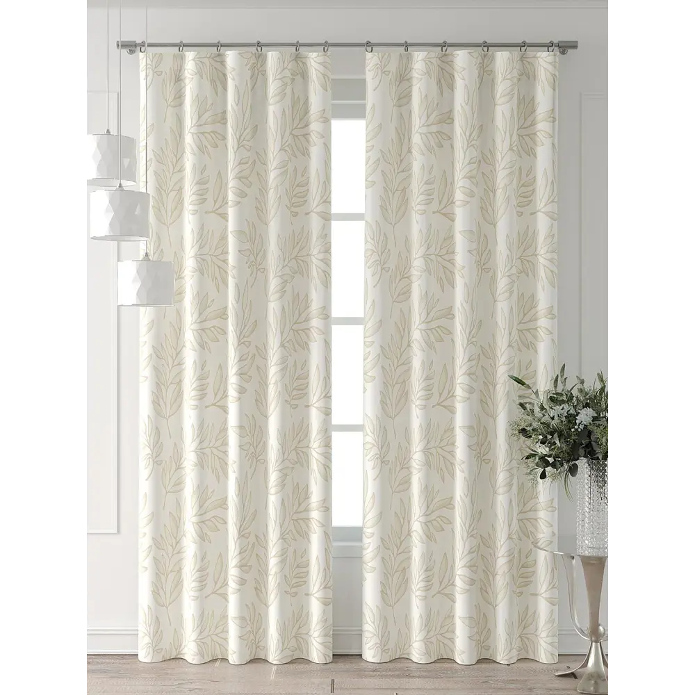 Фото 3 Комплект штор At home Базовая коллекция AT521522-280 на шторной ленте 280x150 см цвет бежевый