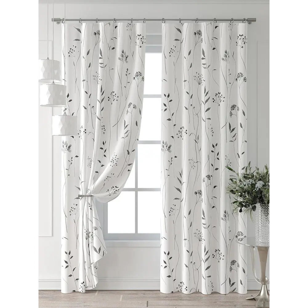 Фото 6 Комплект штор At home Базовая коллекция AT521643-280 на шторной ленте 280x150 см цвет белый