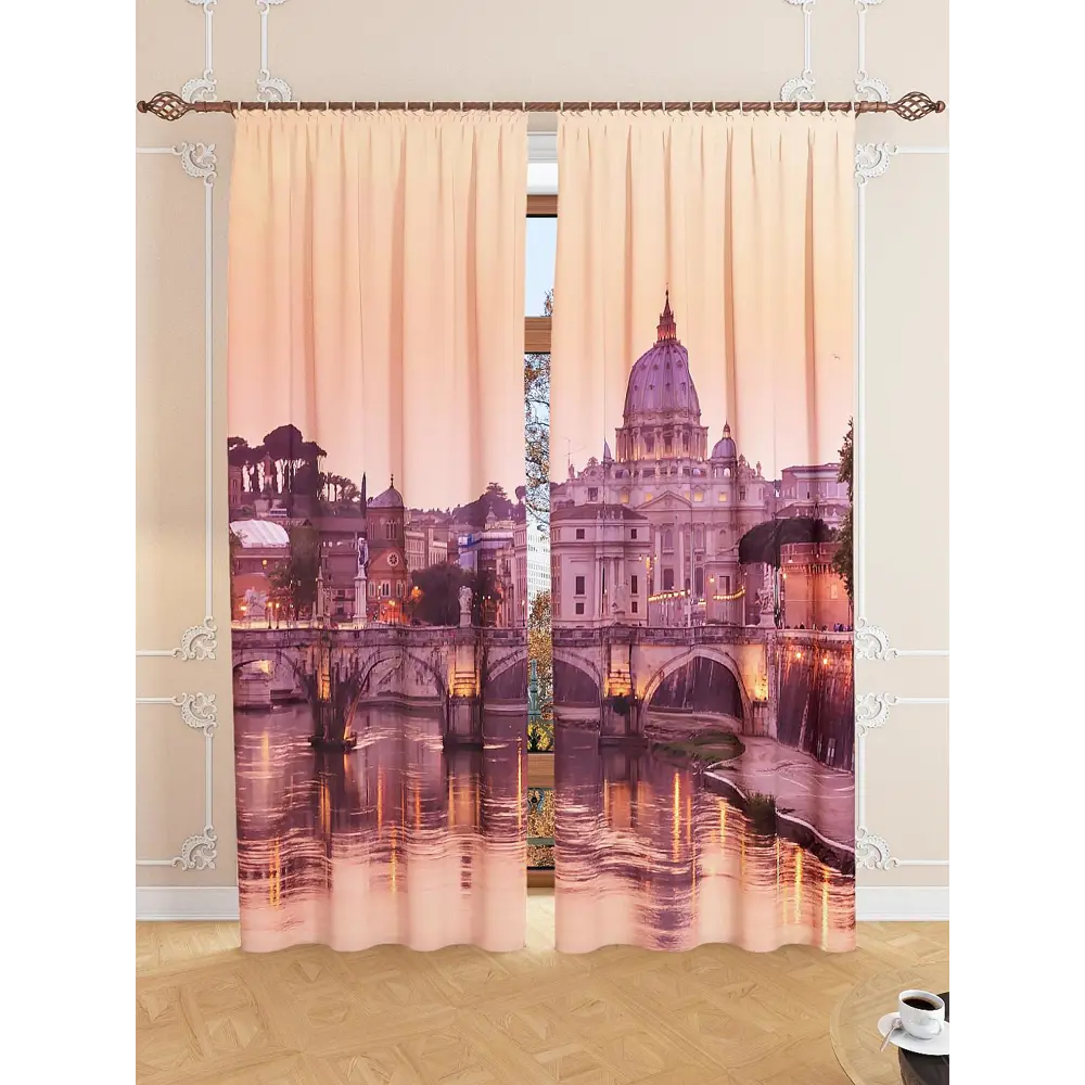 Фото 3 Комплект штор на ленте At Home Великий собор 150x260 см блэкаут цвет коричневый/оранжевый AA900053 Фото 3 Комплект штор на ленте At Home Великий собор 150x260 см блэкаут цвет коричневый/оранжевый AA900053