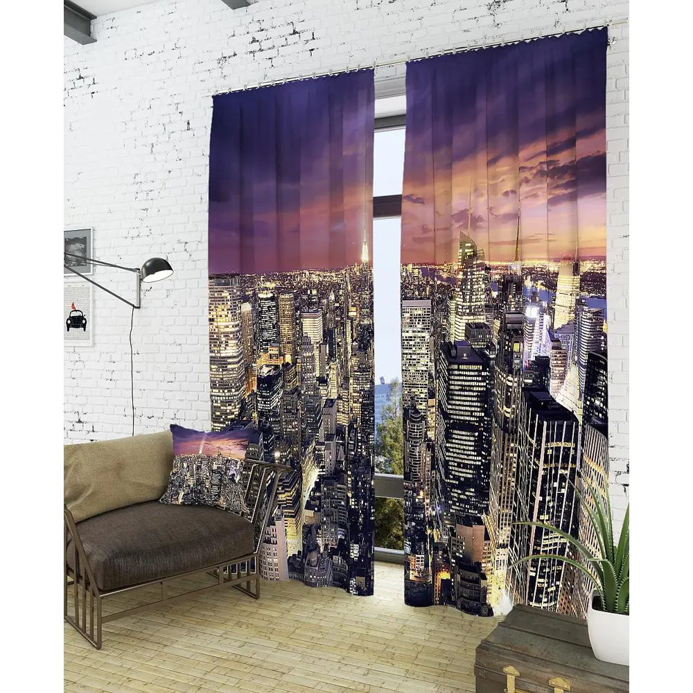Фото 2 Комплект штор на ленте At Home На пороге в ночь 150x260 см блэкаут цвет желтый/голубой/черный/фиолетовый AA900151 Фото 2 Комплект штор на ленте At Home На пороге в ночь 150x260 см блэкаут цвет желтый/голубой/черный/фиолетовый AA900151