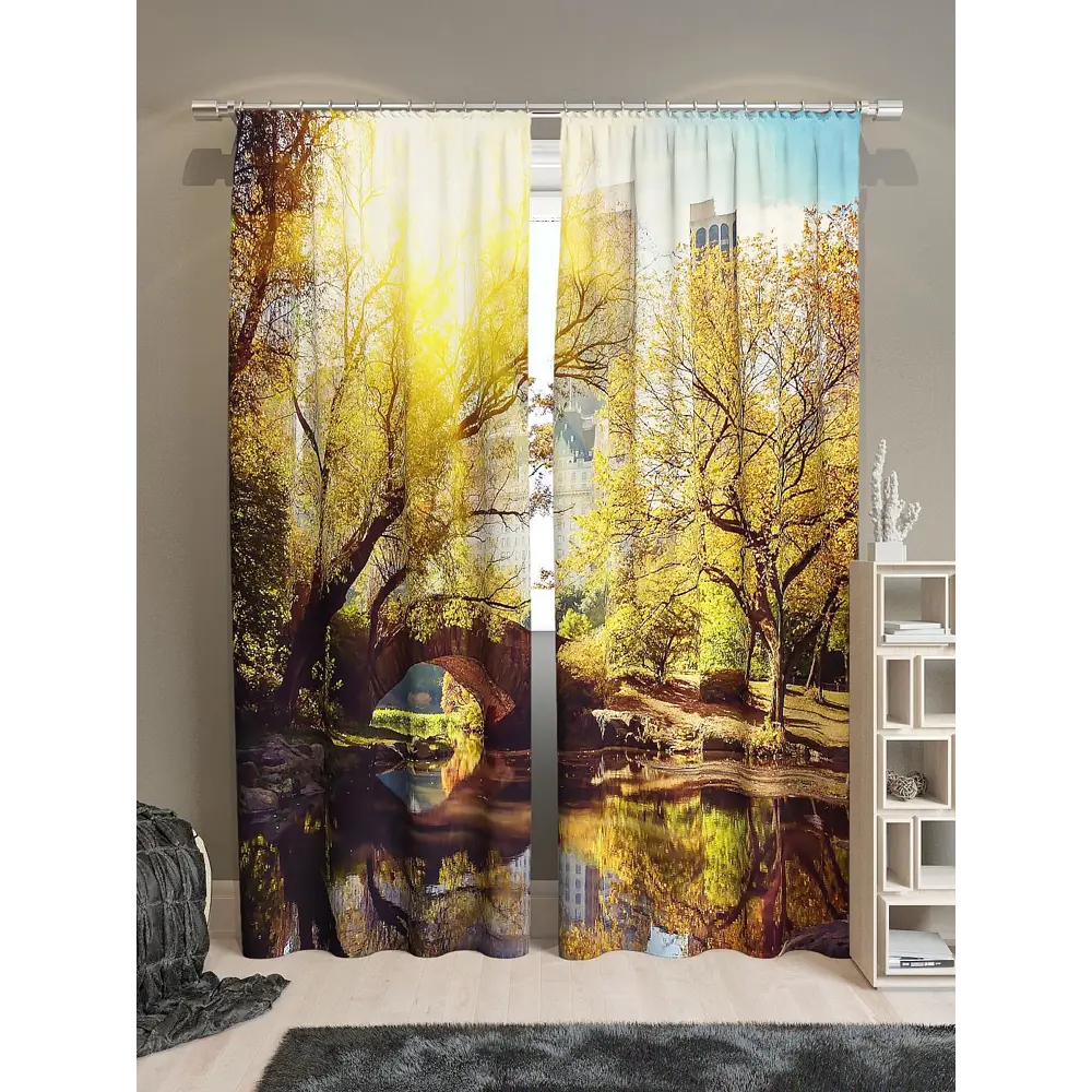 Фото 3 Комплект штор на ленте At Home Пруд 150x260 см блэкаут цвет коричневый AA900451 Фото 3 Комплект штор на ленте At Home Пруд 150x260 см блэкаут цвет коричневый AA900451