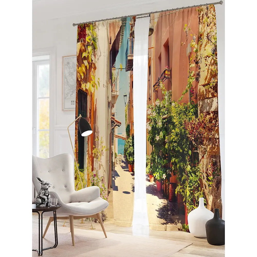 Фото Комплект штор на ленте At Home Кэрли 150x260 см блэкаут цвет синий/бежевый/коричневый/голубой/зеленый AA900779 Фото Комплект штор на ленте At Home Кэрли 150x260 см блэкаут цвет синий/бежевый/коричневый/голубой/зеленый AA900779