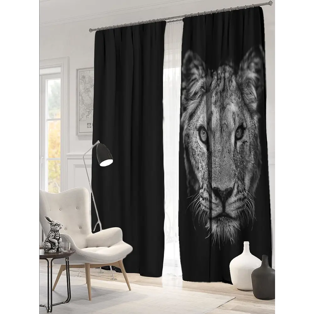 Фото Комплект штор на ленте блэкаут At Home Дэнджир 150x260 см цвет серебристый/серый AA900951 Фото Комплект штор на ленте блэкаут At Home Дэнджир 150x260 см цвет серебристый/серый AA900951
