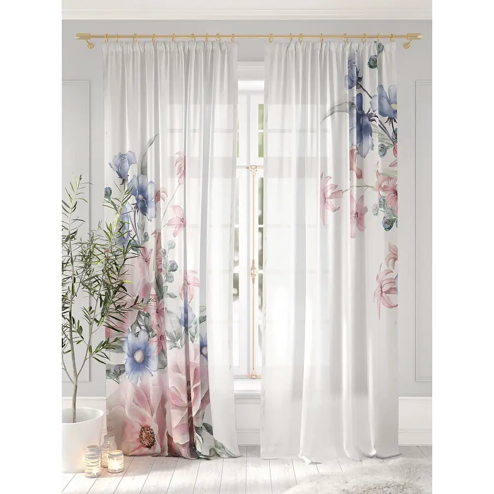 Фото 3 Комплект штор на ленте блэкаут At Home Флурисити 150x260 см цвет синий/розовый/голубой/черный AA900995 Фото 3 Комплект штор на ленте блэкаут At Home Флурисити 150x260 см цвет синий/розовый/голубой/черный AA900995