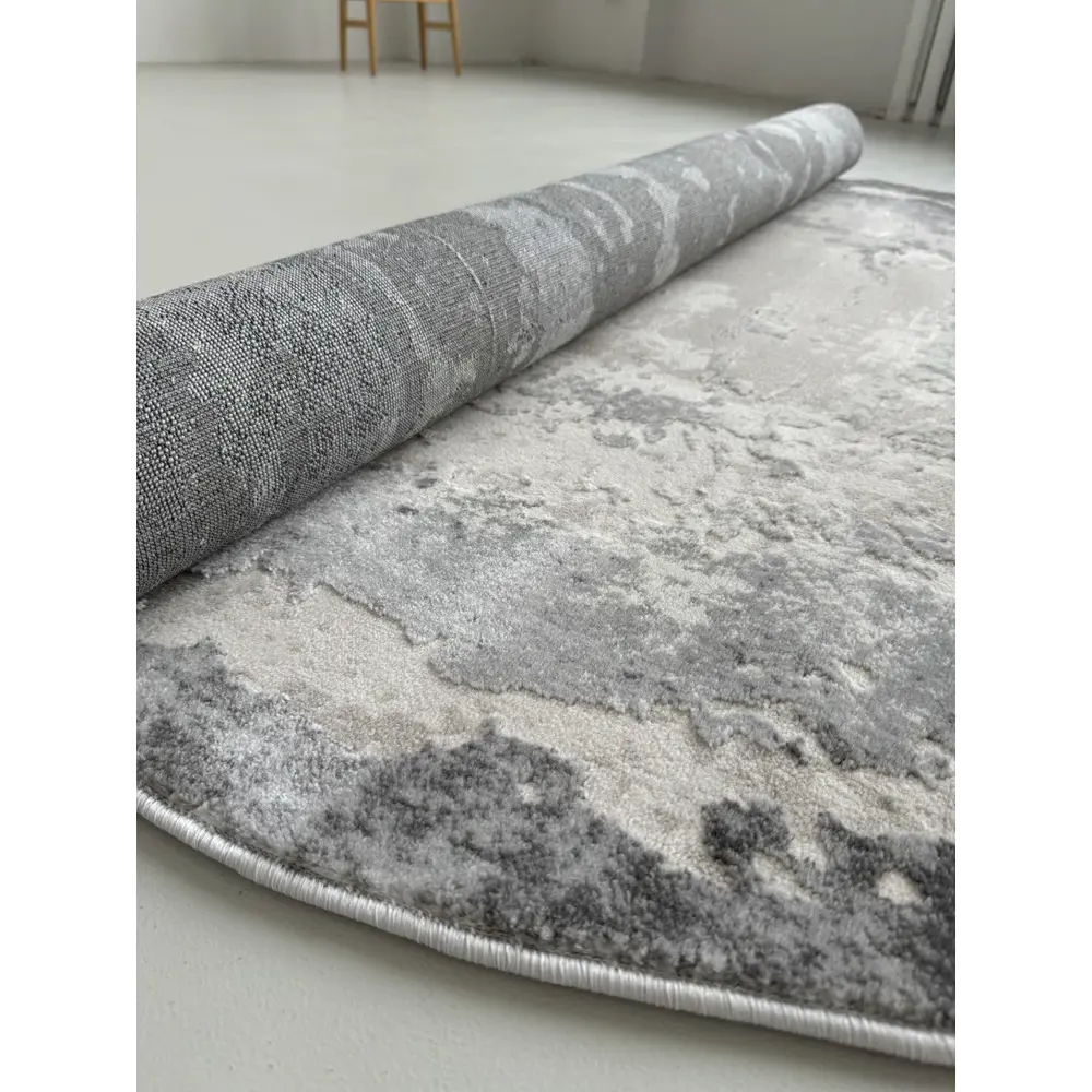 Фото 9 Ковер Laxmi Rimma Lux Gray овал 100x300 см полипропилен