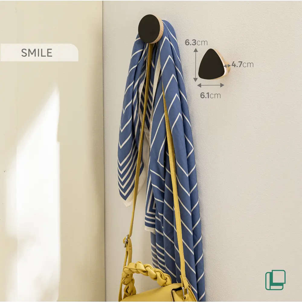 Фото 5 Крючок Spaceo Smile 6.3x6.1x4.7 см цвет черный