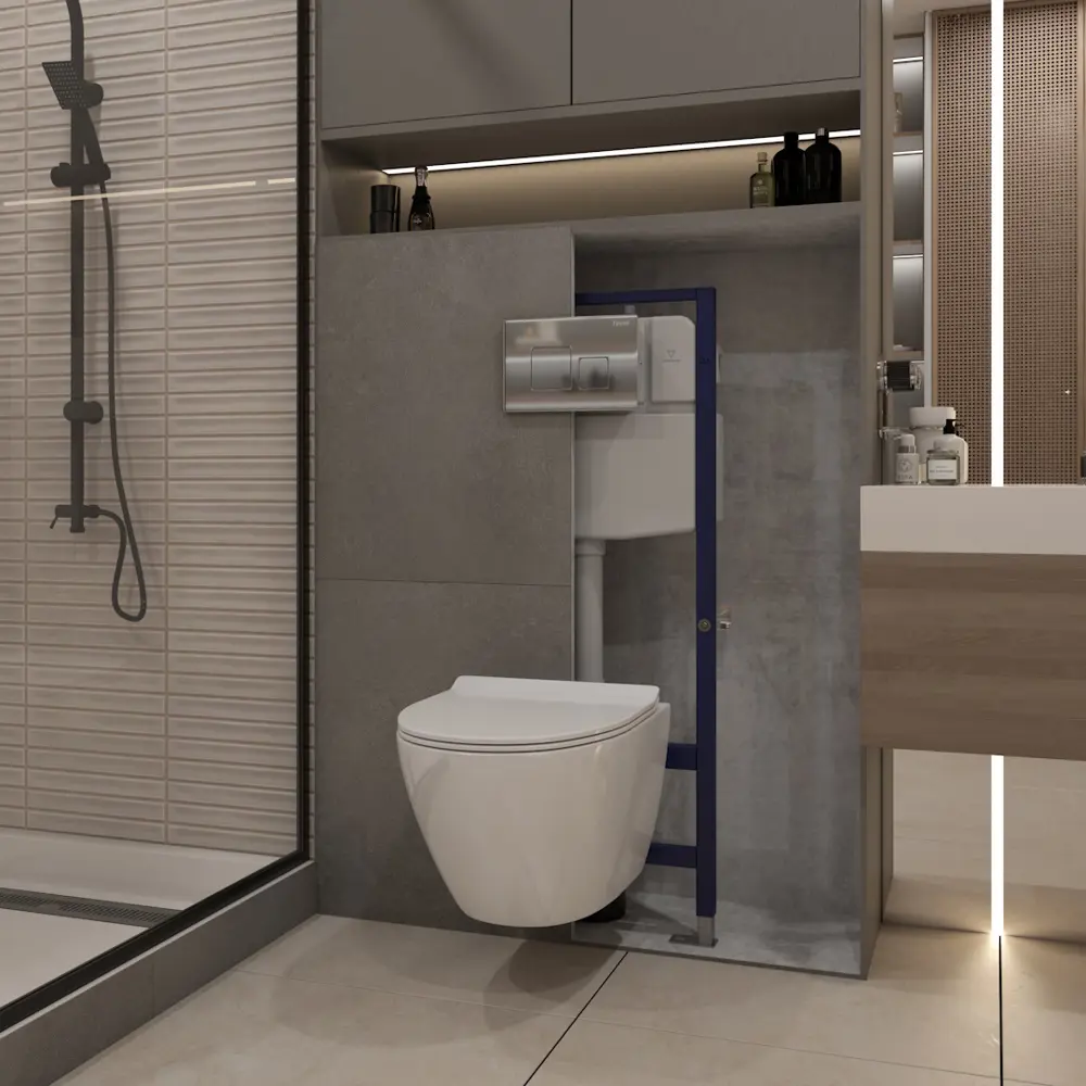 Фото 5 Комплект Teymi F14508 5 в 1 инсталляция с унитазом унитаз подвесной безободковый торнадо Lina Pro Vortex кнопка хром Фото 5 Комплект Teymi F14508 5 в 1 инсталляция с унитазом унитаз подвесной безободковый торнадо Lina Pro Vortex кнопка хром