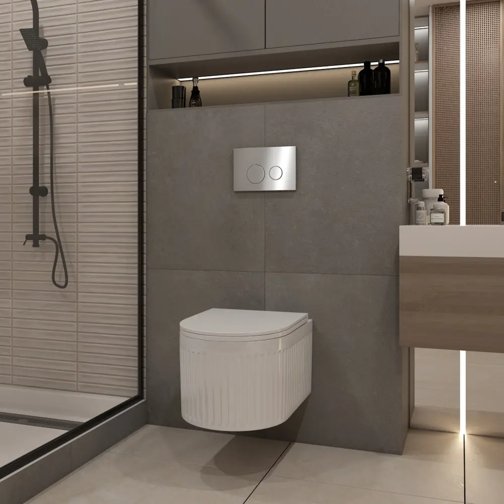 Фото 4 Комплект Teymi F14567 5 в 1 инсталляция с унитазом унитаз подвесной безободковый торнадо Martta Vortex кнопка нержавеющая сталь Фото 4 Комплект Teymi F14567 5 в 1 инсталляция с унитазом унитаз подвесной безободковый торнадо Martta Vortex кнопка нержавеющая сталь