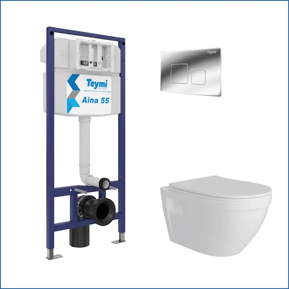 Фото 2 Комплект инсталляция с унитазом Teymi F13780 цвет белый Фото 2 Комплект инсталляция с унитазом Teymi F13780 цвет белый