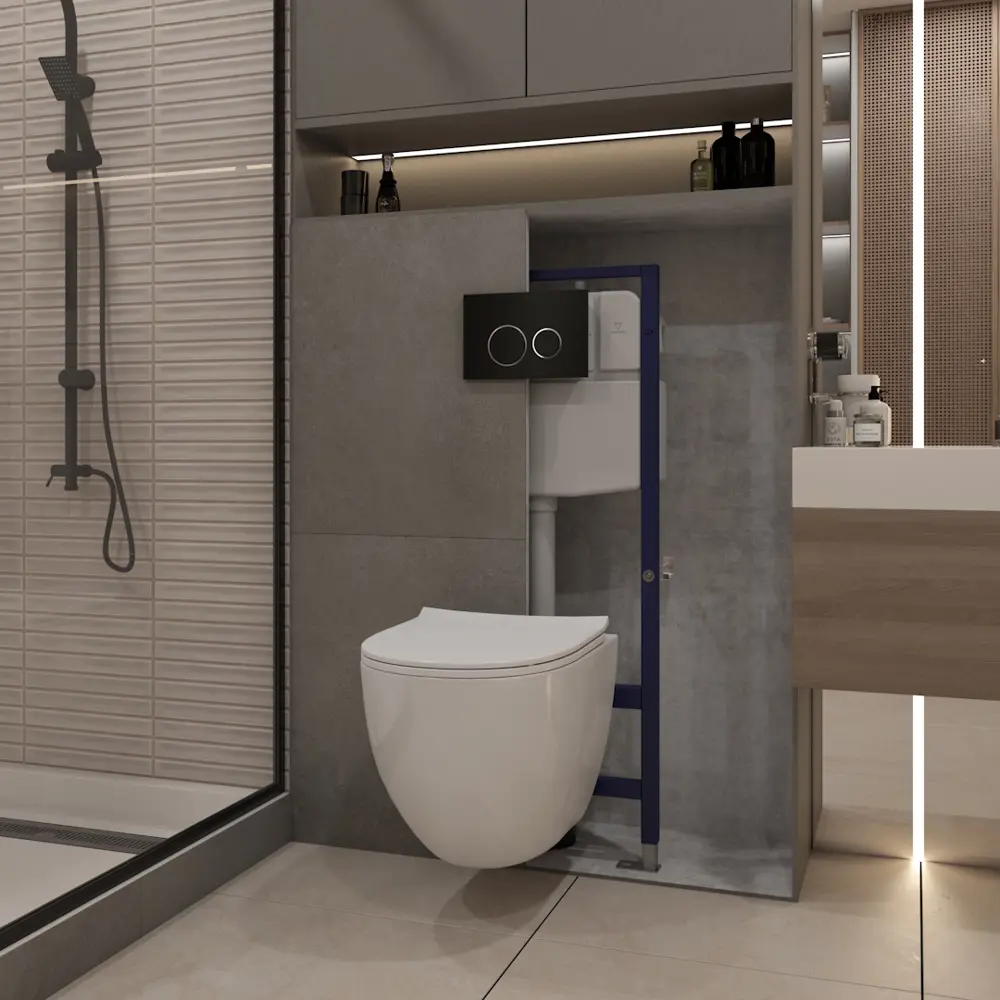 Фото 5 Комплект инсталляция с унитазом Teymi 5 в 1 F13683: унитаз подвесной безободковый Lina Media кнопка черная/хром Фото 5 Комплект инсталляция с унитазом Teymi 5 в 1 F13683: унитаз подвесной безободковый Lina Media кнопка черная/хром