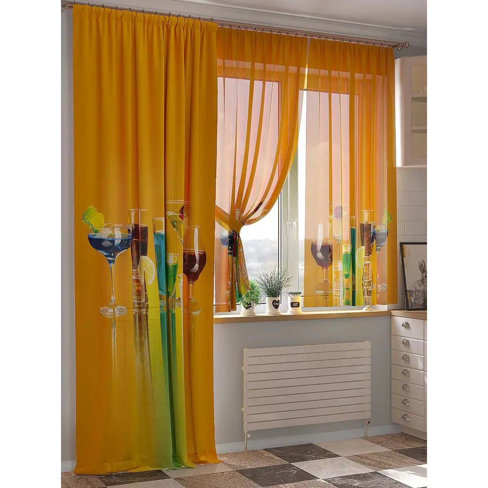Фото 3 Тюль на шторной ленте At Home Блакринс 150x240 см цвет оранжевый Фото 3 Тюль на шторной ленте At Home Блакринс 150x240 см цвет оранжевый