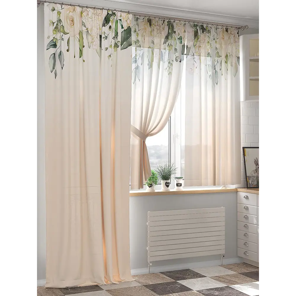 Фото 4 Тюль на шторной ленте At Home Милгронс 150x240 см цвет бежевый Фото 4 Тюль на шторной ленте At Home Милгронс 150x240 см цвет бежевый