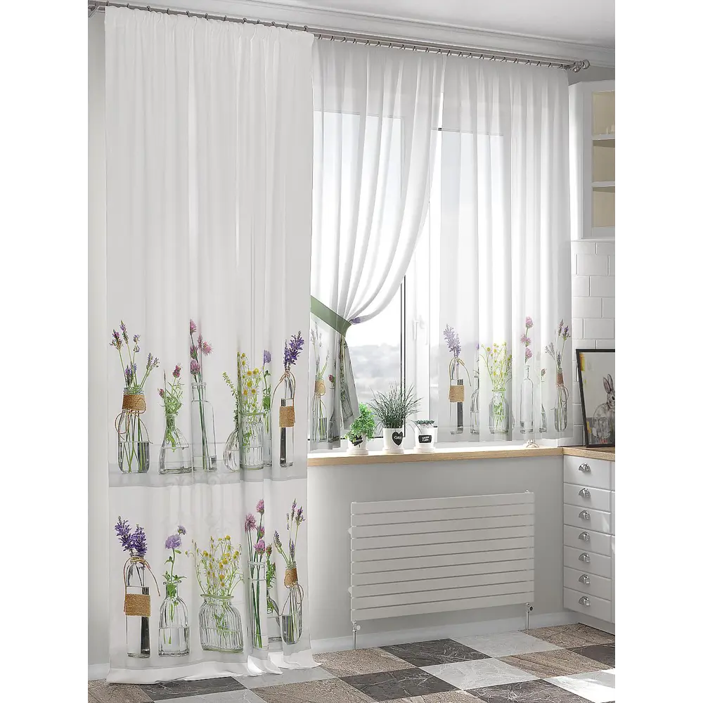 Фото 4 Тюль на шторной ленте At Home Менфриолс 150x250 см цвет белый Фото 4 Тюль на шторной ленте At Home Менфриолс 150x250 см цвет белый