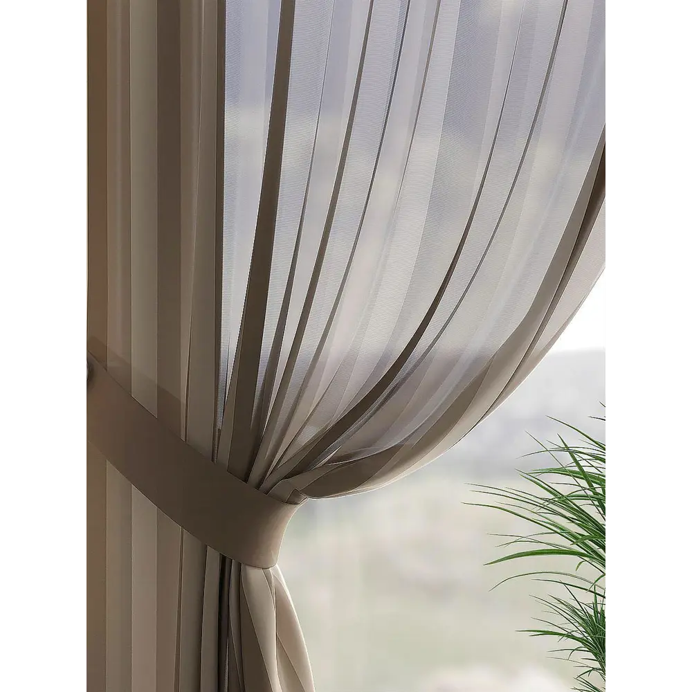 Фото 2 Тюль на шторной ленте At Home Комиленс 150x250 см цвет коричневый Фото 2 Тюль на шторной ленте At Home Комиленс 150x250 см цвет коричневый