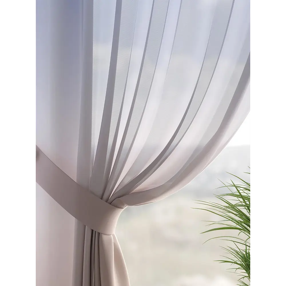 Фото 2 Комплект штор на шторной ленте AT Home Рикменс 150x240 см цвет бежевый; коричневый; синий Фото 2 Комплект штор на шторной ленте AT Home Рикменс 150x240 см цвет бежевый; коричневый; синий