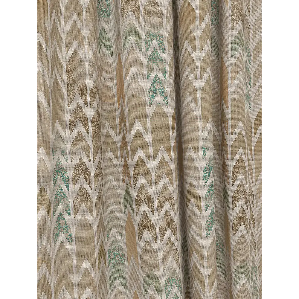 Фото 3 Комплект штор на шторной ленте AT Home Грунвирс 150x250 см цвет бежевый; изумрудный; зеленый Фото 3 Комплект штор на шторной ленте AT Home Грунвирс 150x250 см цвет бежевый; изумрудный; зеленый