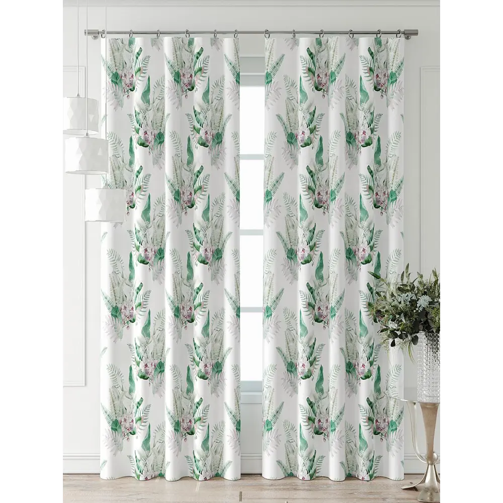 Фото Комплект штор At home Базовая коллекция AT709013-260 на шторной ленте 260x150 см цвет белый