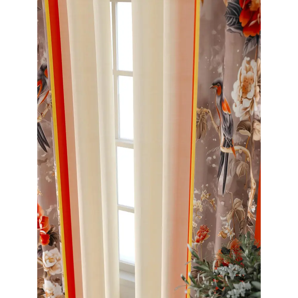 Фото 5 Комплект штор At home Базовая коллекция AT709061-280 на шторной ленте 280x150 см цвет бежевый