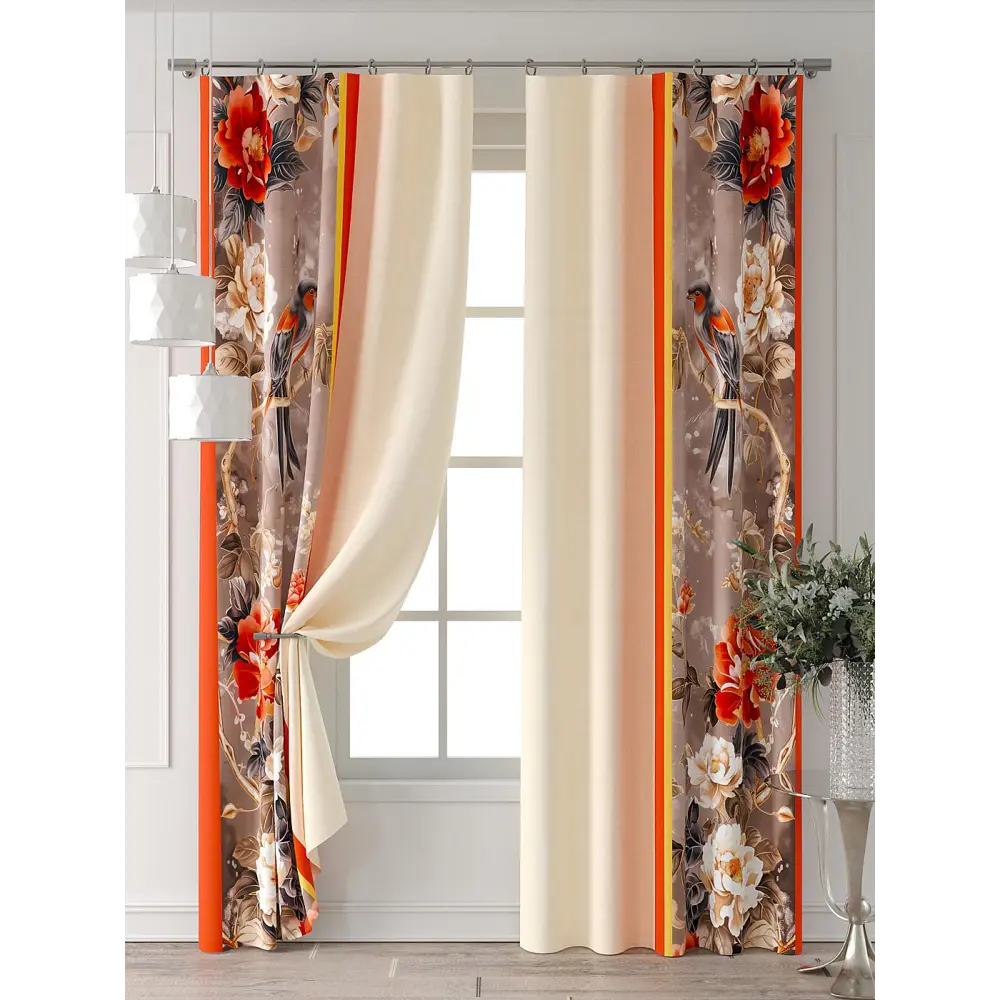 Фото Комплект штор At home Базовая коллекция AT709061-280 на шторной ленте 280x150 см цвет бежевый