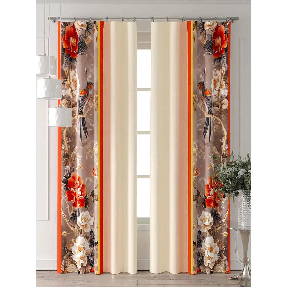 Фото 2 Комплект штор At home Базовая коллекция AT709061-280 на шторной ленте 280x150 см цвет бежевый