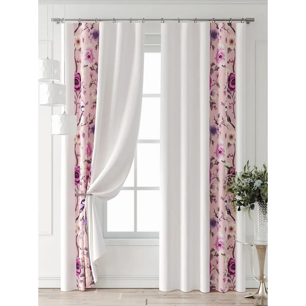 Фото 4 Комплект штор At home Базовая коллекция AT709028-230 на шторной ленте 230x150 см цвет белый Фото 4 Комплект штор At home Базовая коллекция AT709028-230 на шторной ленте 230x150 см цвет белый