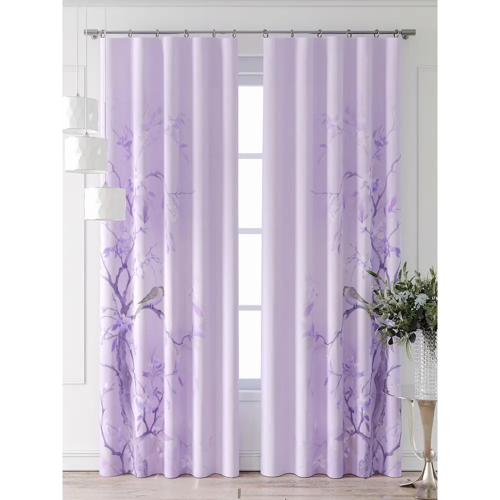 Фото 7 Комплект штор At home Базовая коллекция AT709044-230 на шторной ленте 230x150 см цвет фиолетовый Фото 7 Комплект штор At home Базовая коллекция AT709044-230 на шторной ленте 230x150 см цвет фиолетовый