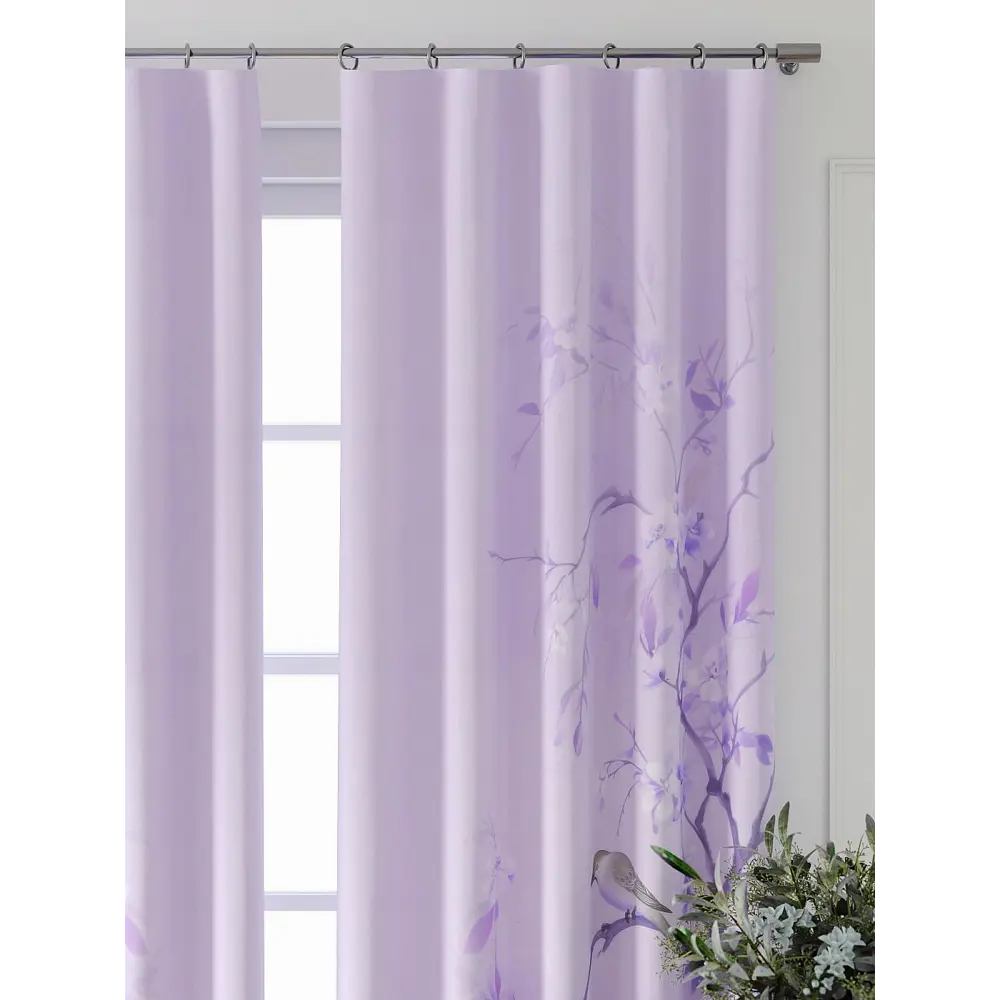 Фото 4 Комплект штор At home Базовая коллекция AT709044-230 на шторной ленте 230x150 см цвет фиолетовый Фото 4 Комплект штор At home Базовая коллекция AT709044-230 на шторной ленте 230x150 см цвет фиолетовый