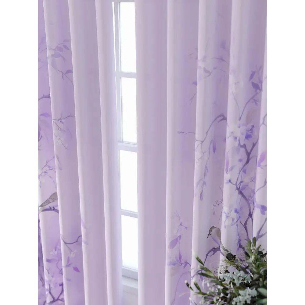 Фото 6 Комплект штор At home Базовая коллекция AT709044-230 на шторной ленте 230x150 см цвет фиолетовый Фото 6 Комплект штор At home Базовая коллекция AT709044-230 на шторной ленте 230x150 см цвет фиолетовый